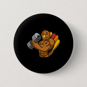 Turkey Bodybuilding Thanksgiving Day Gym Workout F 6 Cm Round Badge