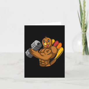 Turkey Bodybuilding Thanksgiving Day Gym Workout F Card