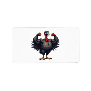 Turkey Bodybuilding Thanksgiving Day Gym Workout Label