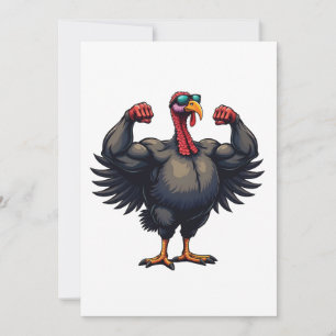 Turkey Bodybuilding Thanksgiving Day Gym Workout   Thank You Card