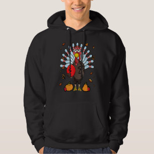 Turkey Bowling Hello Fall Cute Turkey Bowling Squa Hoodie