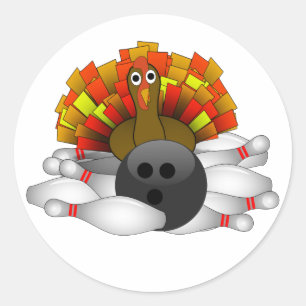 Turkey - Bowling Strike Classic Round Sticker