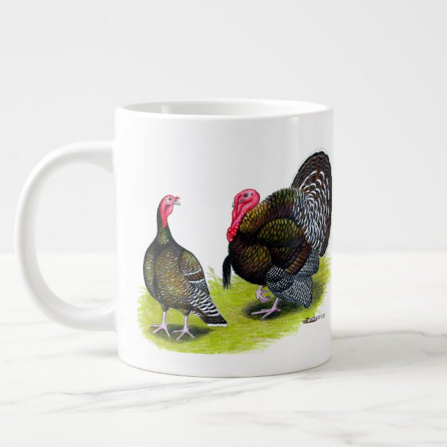 Turkey Broad Breasted Bronze Large Coffee Mug (Left)