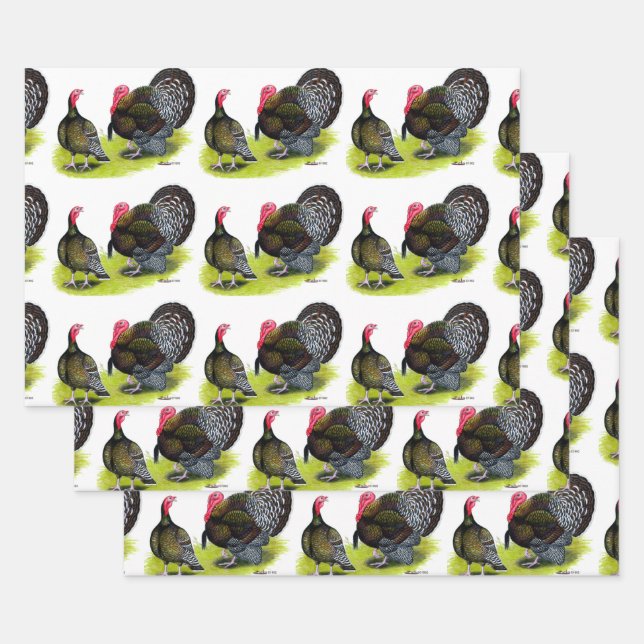 Turkey Broad Breasted Bronze Wrapping Paper Sheet (Set)