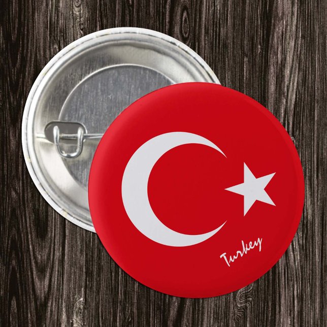 Turkey button, patriotic Turkish Flag fashion 3 Cm Round Badge (Creator Uploaded)