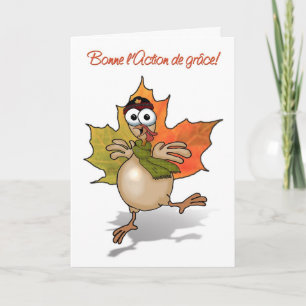 TURKEY Canadian Thanksgiving french Holiday Card