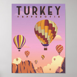 Turkey Cappadocia Famous Travel Place Illustration Poster