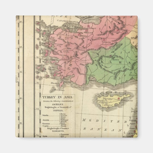 Turkey Chronological Map Magnet (Front)