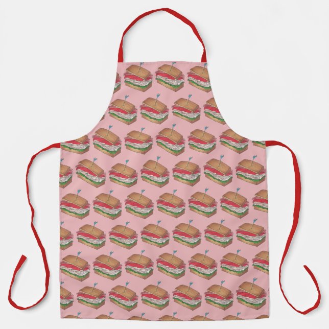 Turkey Club Deli Sandwich Lunch Food Apron (Front)