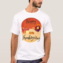 Turkey Cooking on A Happy Thanksgiving T-Shirt