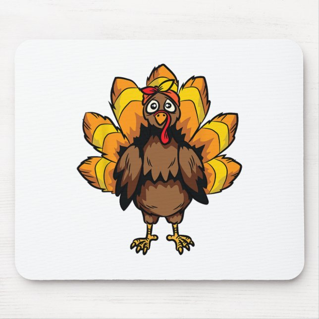 Turkey Costume Thanksgiving Day Cute Fall Autumn  Mouse Pad (Front)