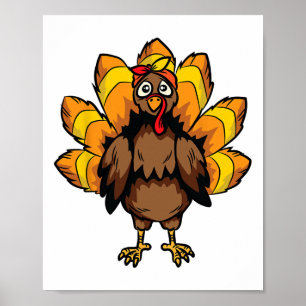 Turkey Costume Thanksgiving Day Cute Fall Autumn Poster