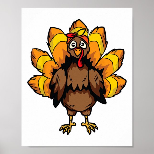 Turkey Costume Thanksgiving Day Cute Fall Autumn  Poster (Front)