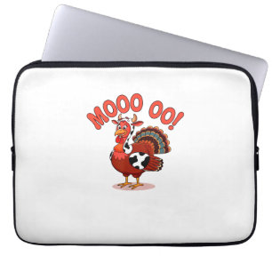 Turkey Cow Moo Funny Thanksgiving  Laptop Sleeve