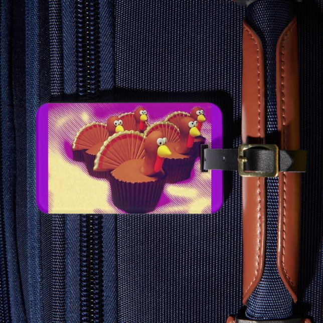 Turkey Cupcakes! Luggage Tag (Front Insitu 4)