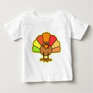 Turkey Cute Cartoon Thanksgiving Design Baby T-Shirt