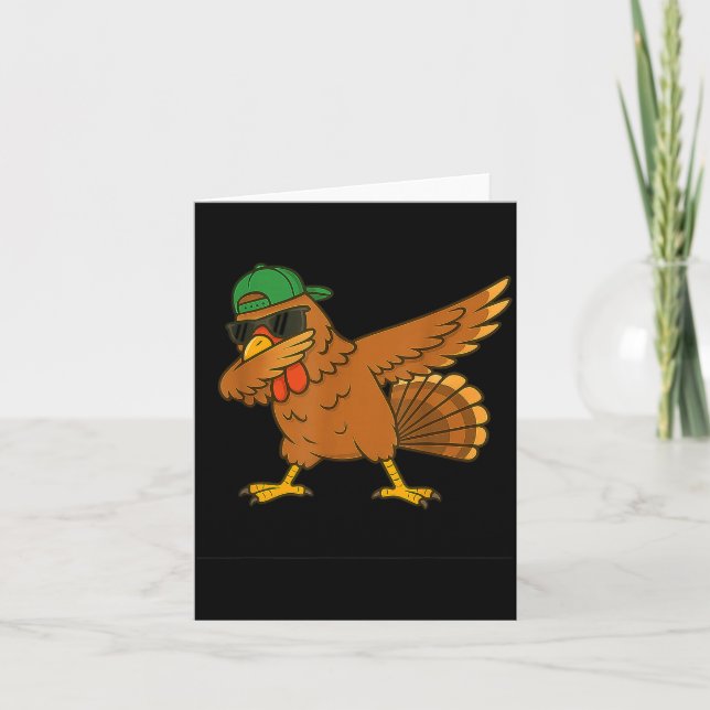 Turkey Dab Meme Animal Dance Funny For Men Women K Card (Front)