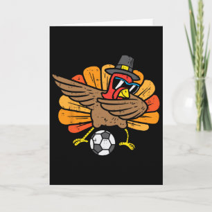 Turkey Dab Soccer Footbyll Thanksgiving Dance Boys Card