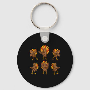 Turkey Dabbing Dancing Thanksgiving Day Fun Fall A Key Ring