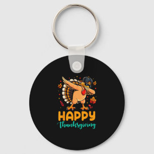 Turkey Dabbing Happy Thanksgiving Day Pilgrim Boys Key Ring