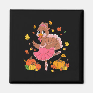 Turkey Dancing Ballet Lover Dancer Thanksgiving Fo Magnet