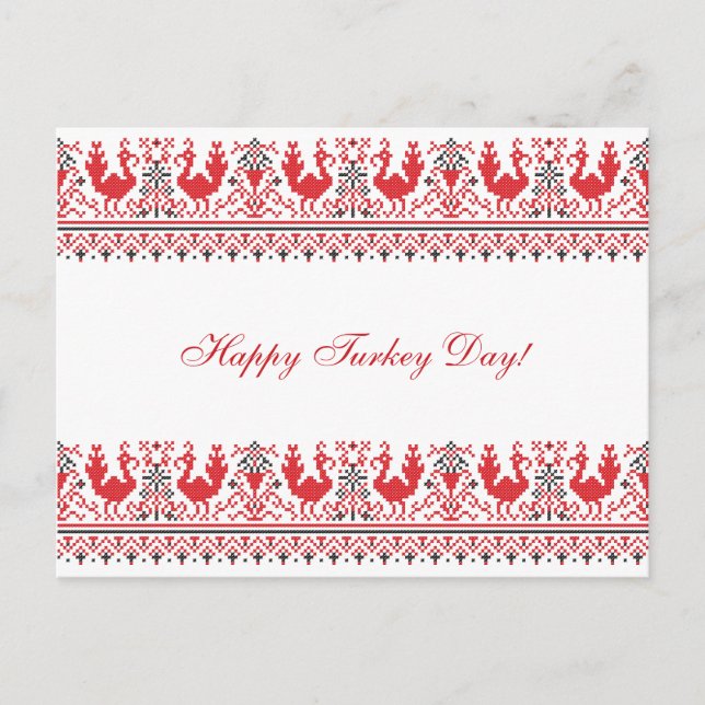 TURKEY DAY FOLKLORE POSTCARD (Front)