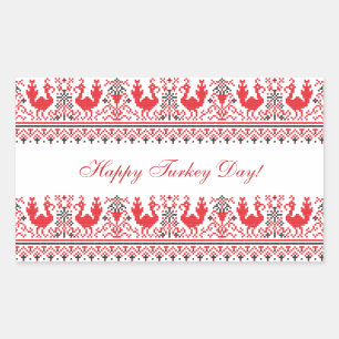 TURKEY DAY RECTANGULAR STICKER