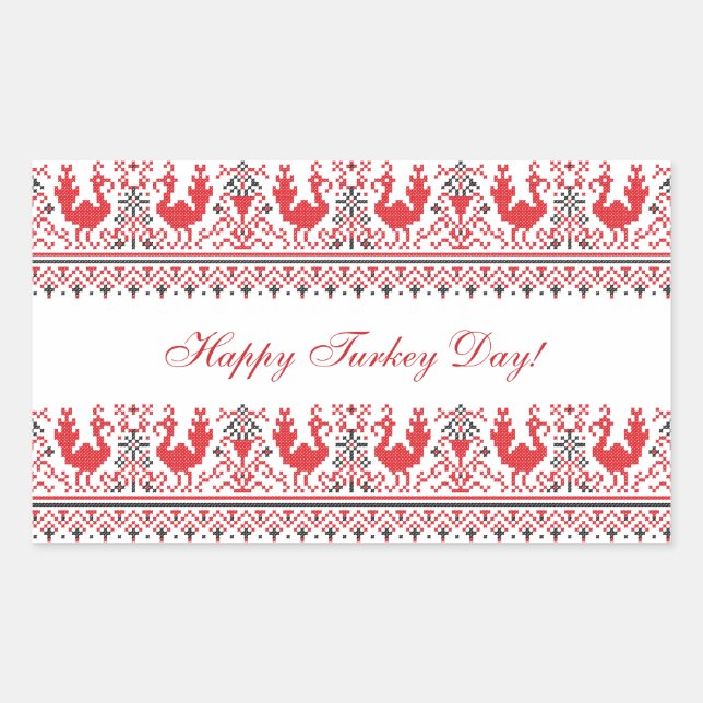 TURKEY DAY RECTANGULAR STICKER (Front)