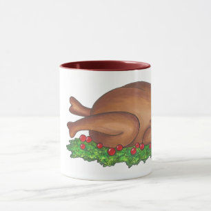 Turkey Day Thanksgiving Dinner Turkey Cranberries Mug