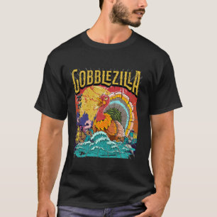 Turkey Day Thanksgiving Gobblezilla T Shirt