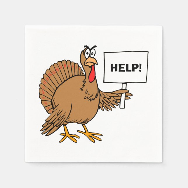 Turkey Day Thanksgiving Humour Napkin (Front)