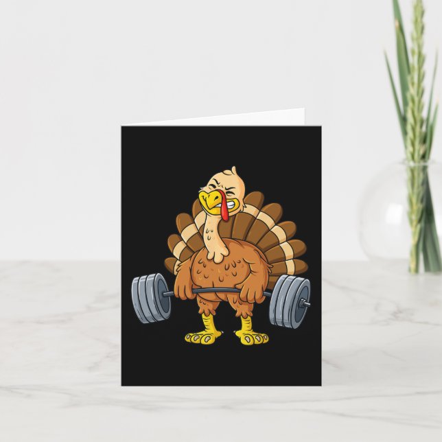Turkey Deadlift Fun Thanksgiving Day Fitness Weigh Card (Front)