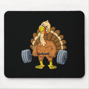 Turkey Deadlift Fun Thanksgiving Day Fitness Weigh Mouse Pad