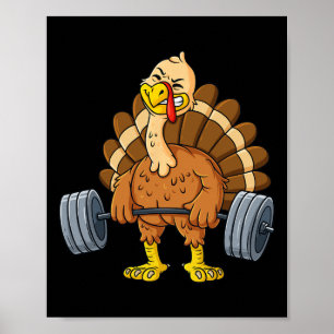 Turkey Deadlift Fun Thanksgiving Day Fitness Weigh Poster