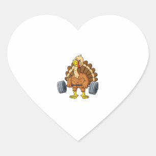 Turkey Deadlift Funny Thanksgiving Day Fitness Wei Heart Sticker