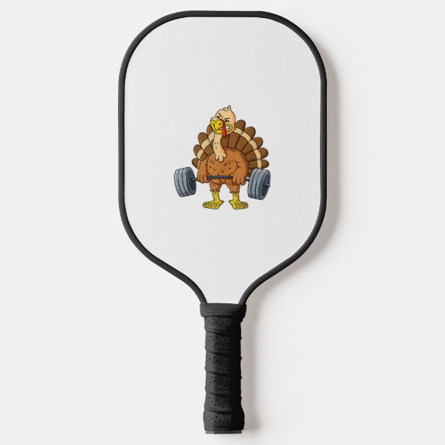Turkey Deadlift Funny Thanksgiving Day Fitness Wei Pickleball Paddle (Front)