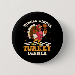 Turkey Dinner Football Autumn Fall Thanksgiving Re 6 Cm Round Badge