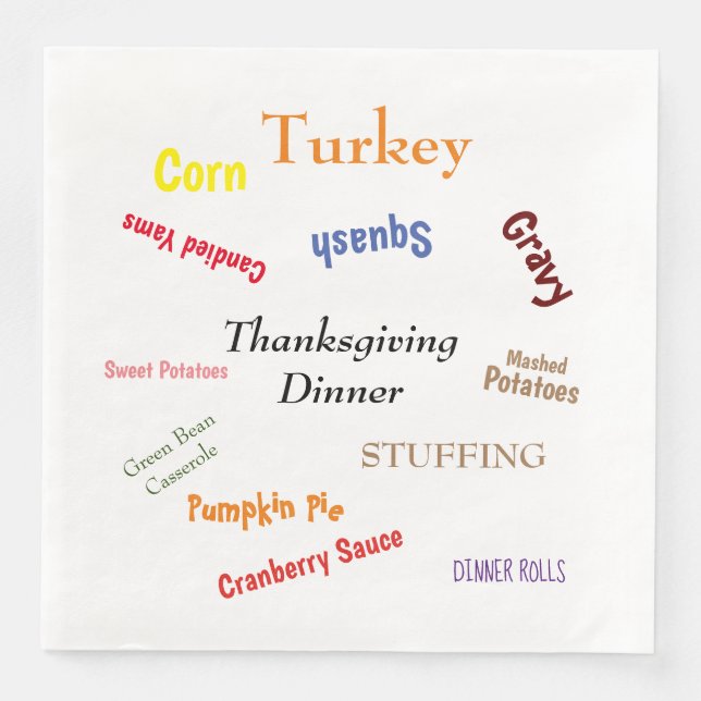 Turkey Dinner  Napkin (Front)
