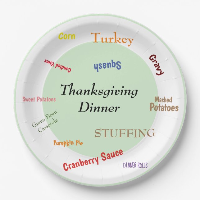 Turkey Dinner  Paper Plate (Front)