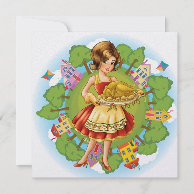 Turkey Dinner - Thanksgiving - Christmas - SRF Invitation (Front)