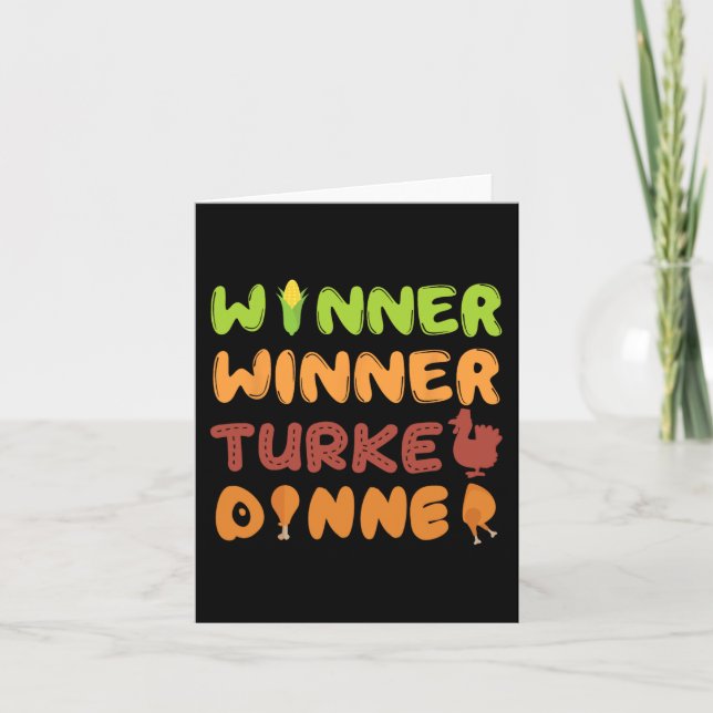Turkey Dinner Winner Thanksgiving Fall Fun Fall Ha Card (Front)
