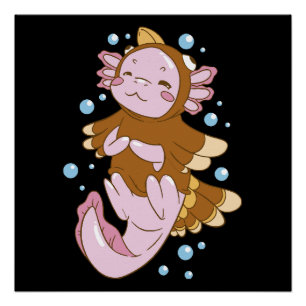 Turkey Disguise Axolotl Fun Poster