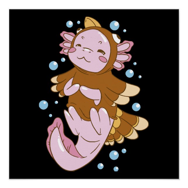 Turkey Disguise Axolotl Fun Poster (Front)