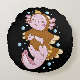 Turkey Disguise Axolotl Fun Round Cushion