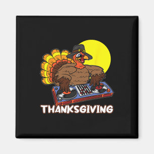 Turkey DJ Thanksgiving Day Cool Fall Dance Music D Magnet