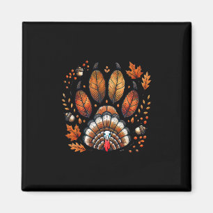 Turkey Dog Paw Print Fall Thanksgiving Puppy Owner Magnet