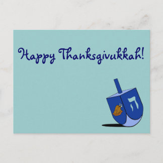 Turkey Dreidel Postcard. Holiday Postcard