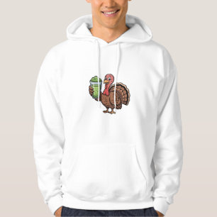 Turkey Drinking Matcha Lovers Thanksgiving Hoodie