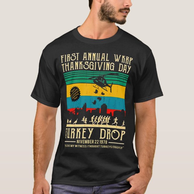 Turkey Drop Thanksgiving Funny Gift T-Shirt (Front)