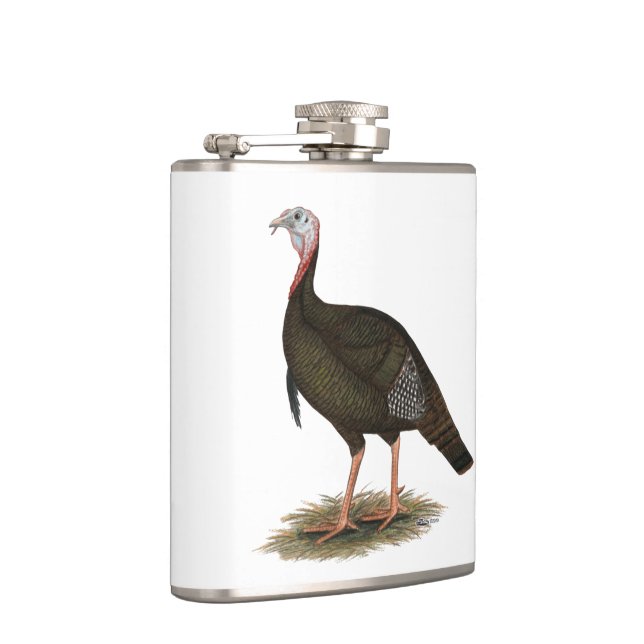 Turkey:  Eastern Wild Tom Hip Flask (Right)